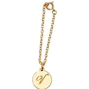Nip luxury VS v in circle gold tone pendant with chain bottle charm.